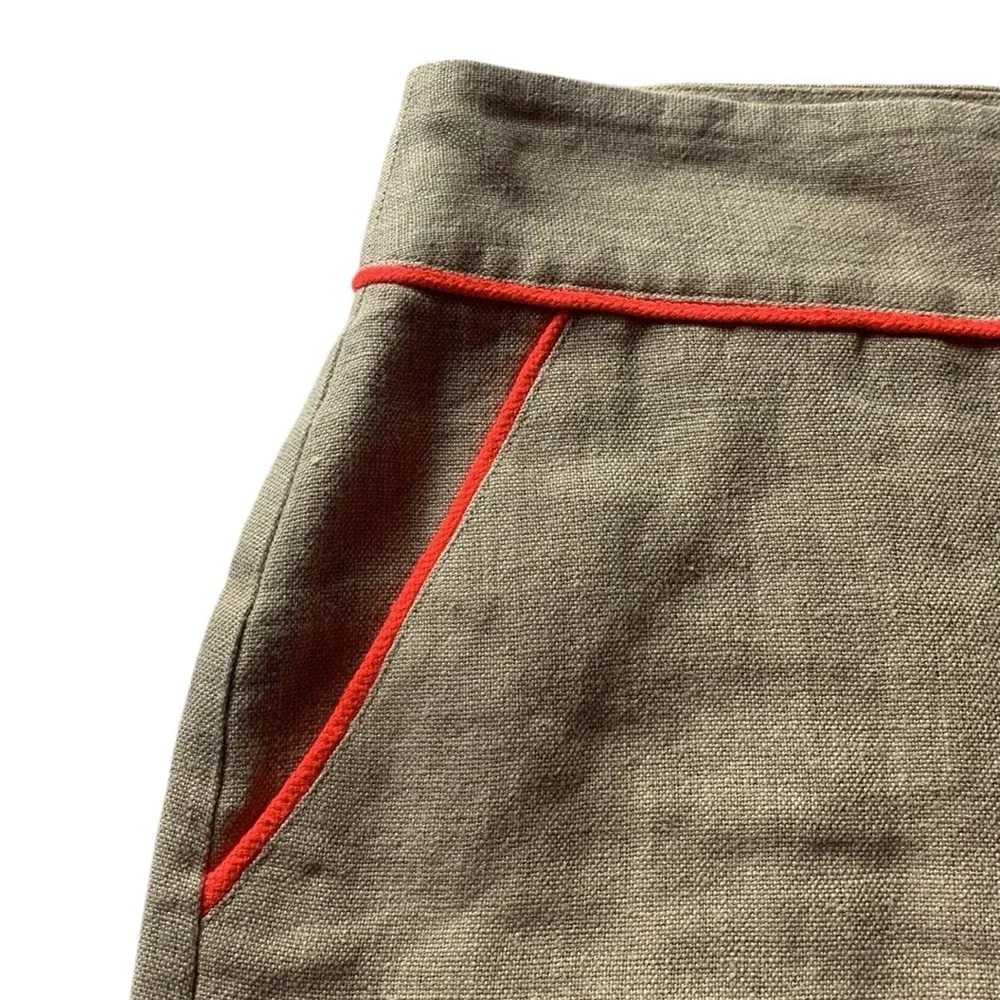 Ann Taylor LOfT 100% linen tan khaki mini skirt women’s size 6 coastal summer